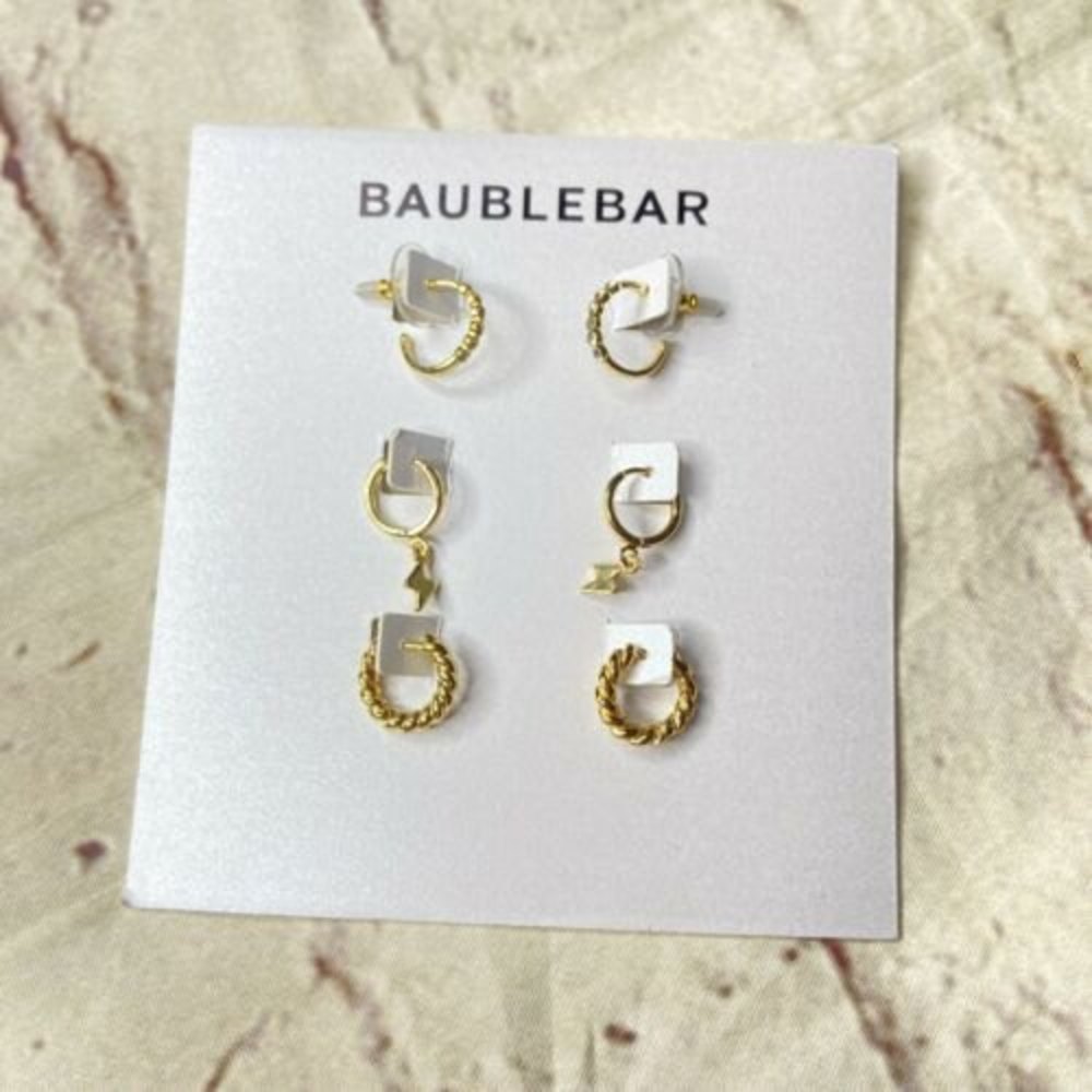 BAUBLEBAR Delicate Trio Huggie Set, 3 Pairs